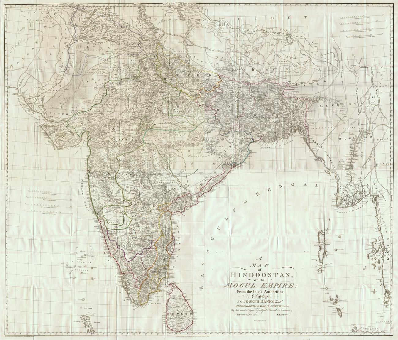 Map of India, 1788